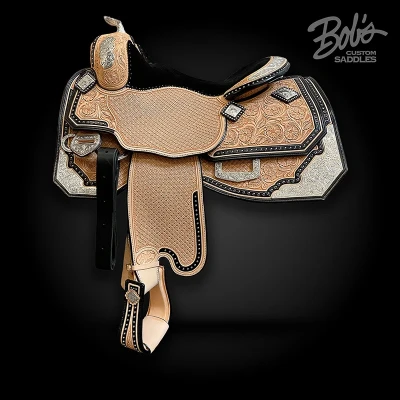 Silver Show Saddle 634 custom western show saddle featuring handcrafted silver accents.